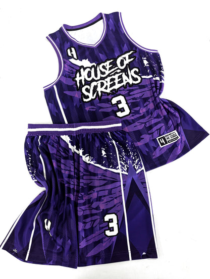 Custom Basketball Jersey and Shorts Set with Personalized Player Name, Number, and Team Name | HX454BS | Customize This!