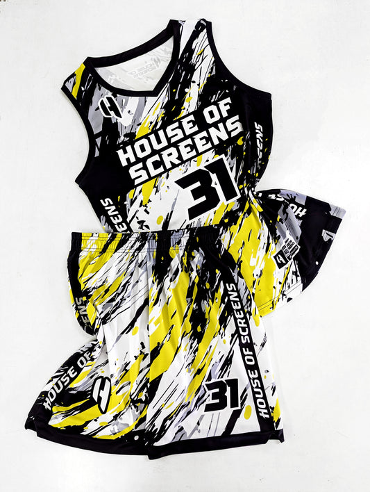 Custom Basketball Jersey and Shorts Set with Personalized Player Name, Number, and Team Name | HX479BS | Customize This!