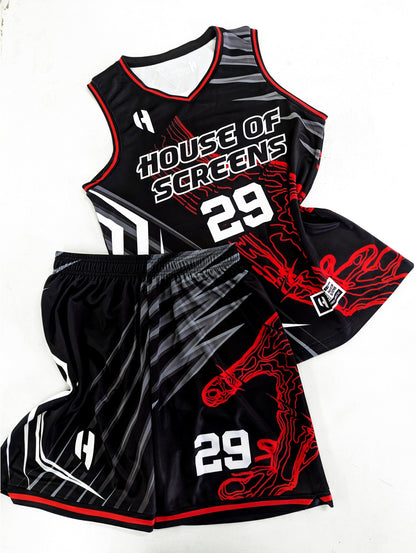 Custom Basketball Jersey and Shorts Set with Personalized Player Name, Number, and Team Name | HX494BS | Customize This!