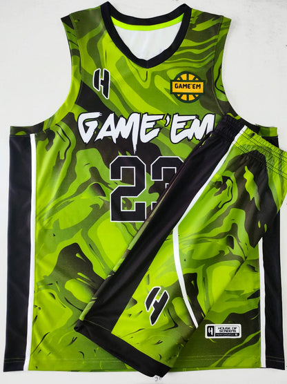 Custom KIDS Basketball Jersey and Shorts Set with Personalized Player Name, Number, and Team Name | HX20BS | Customize This!