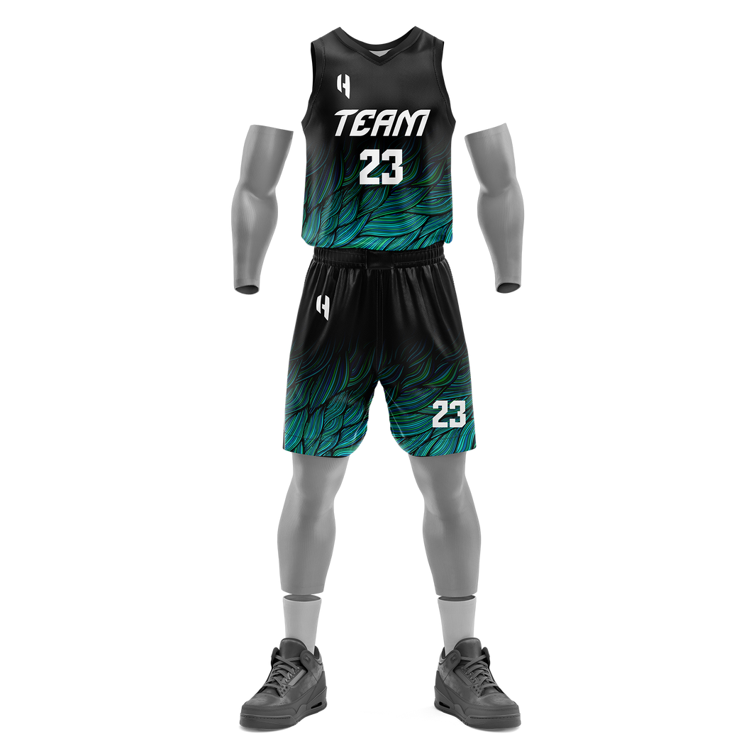 Personalized Orange Navy-White Grid Basketball Kits main image 0