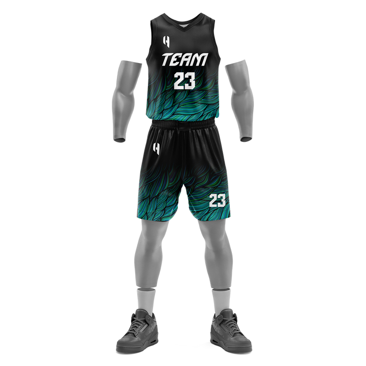 Custom White Basketball Kits With Side Navy Gold Color Block